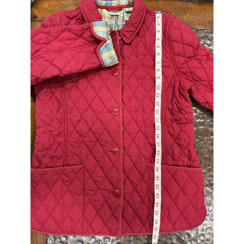 L.L. Bean Quilted Chore Coat, Red, Plaid Lining, Medium, Vintage, Insulated - Picture 15 of 15